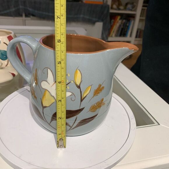 Stangl Pottery VNTG 50s Trenton, NJ “Golden Harvest” Hand-paint Pitcher Blue MCM - Picture 10 of 11
